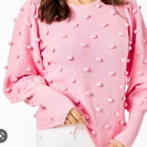 Lilly Pulitzer Pink Kippa Pom Pom Sweater